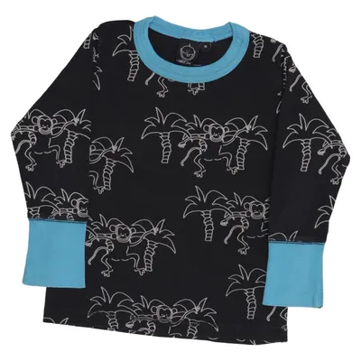 Långärmad t-shirt (Svart, Blå) från IdaT.dk Bomull