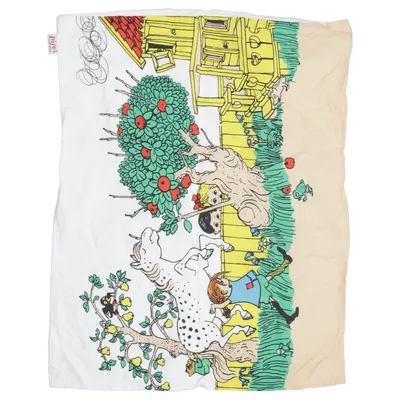 Pillowcase (White, Multicolored) from Pippi Långstrump Cotton