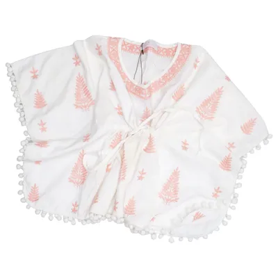 Poncho (Blanc, Rose) de Mini Malina Coton