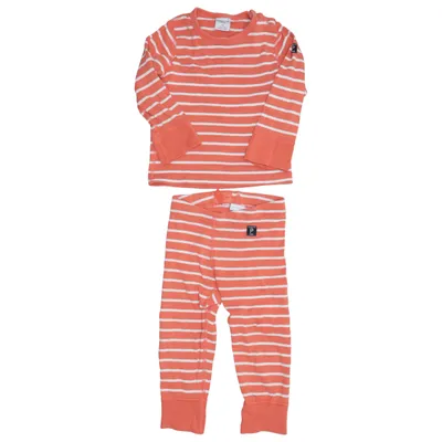 Pyjamas (Orange, Vit) från Polarn O. Pyret Ekologisk bomull