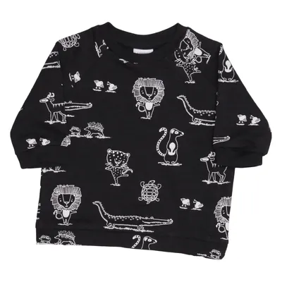 Sweatshirt (Sort, Hvid) fra Lindex Newborn Bomuld