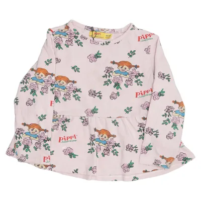 Top (Pink, Flerfarvet) fra Pippi Långstrump Bomuld, Elastan