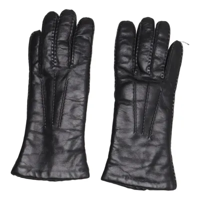 Leren handschoenen (Zwart) Bont, Leer