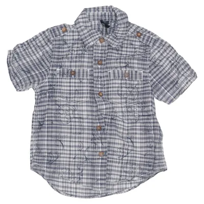 Short sleeve shirt (Blue, White) from BabyGap Cotton