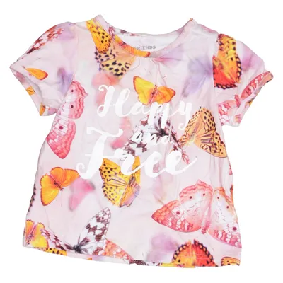 T-shirt (Roze, Meerkleurig) van Friends Elastaan, Organisch katoen