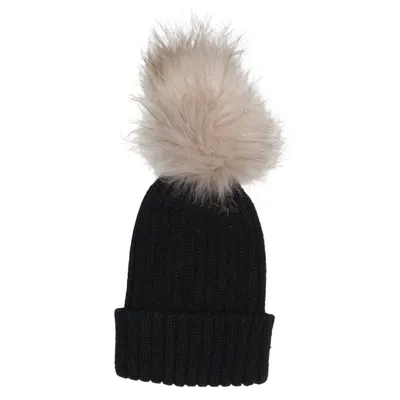 Pompon muts (Zwart) van Diabless Wol