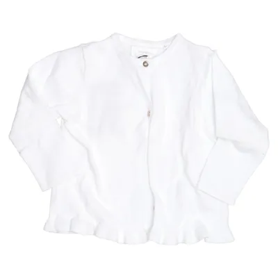 Cardigan (White) from Zara Knitwear Cotton, Polyamide