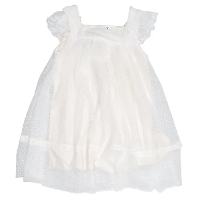 Dress (White, Beige) from LC Waikiki Cotton, Polyester