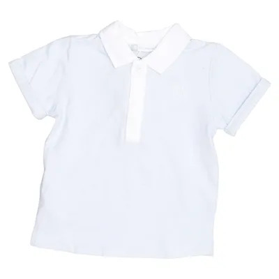 Poloshirt (Blauw, Wit) van Tutto Piccolo Katoen, Elastaan