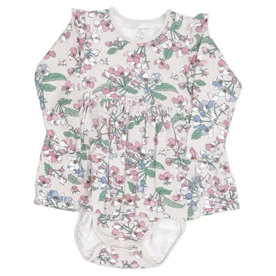 Dress (Beige, Multicolored) from Polarn O. Pyret Elastane, Organic cotton