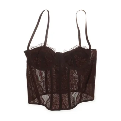 Bustier (Brun) från Shein Elastan, Polyamid