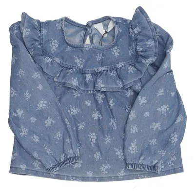 Bluse (Blå) fra H&M Bomuld, Elastan, Polyester