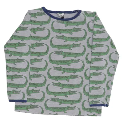 Long sleeve T-shirt (Gray, Green, Blue) from Småfolk Cotton, Elastane