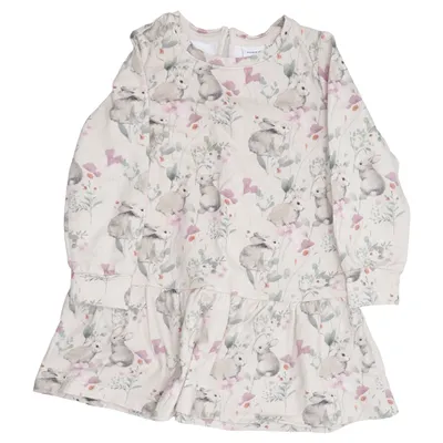 Robe (Beige, Rose, Gris) de Name It Élasthane, Coton biologique