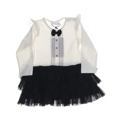 Dress (Black, White) from Baby by Lindex Cotton, Elastane, Polyester