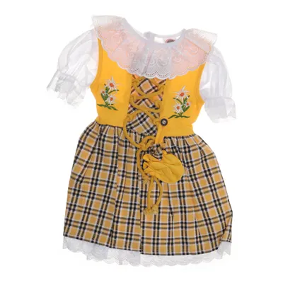 Dirndl (Vit, Gul, Svart) från Trachtenmode Bomull, Polyester