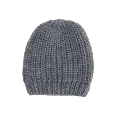 Beanie (Grijs) van Hallhuber Acryl, Alpacawol, Viscose