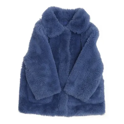 Jas van imitatiebont (Blauw) van Mini Market Polyester