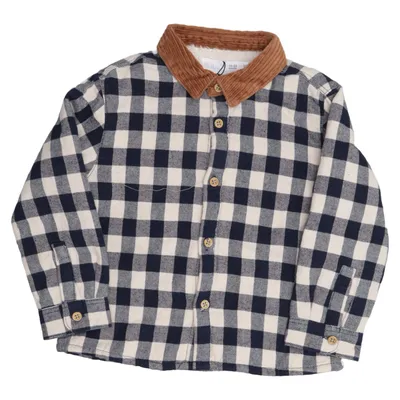 Oberhemd (Blau, Weiß, Braun) von Zara Baby Baumwolle, Polyester