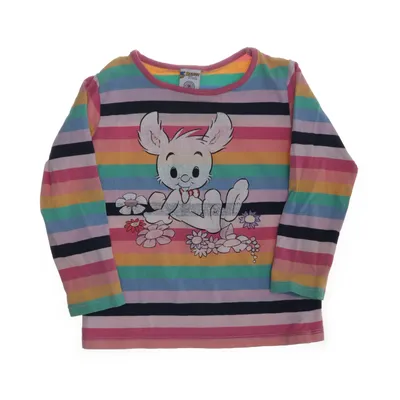 Långärmad t-shirt (Rosa, Flerfärgad) från Bamse Bomull, Elastan