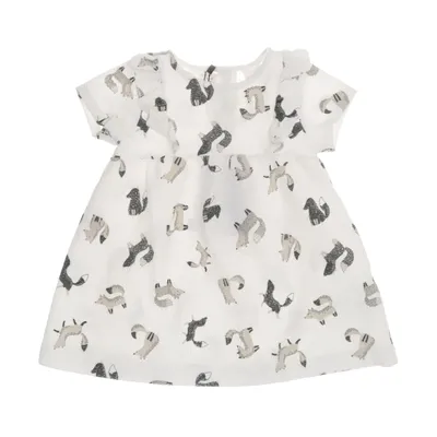 Klänning (Vit, Flerfärgad) från Zara BabyGirl Bomull, Elastan, Polyester
