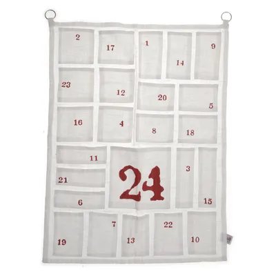 Adventskalender (Vit, Röd) från Serholt Bomull