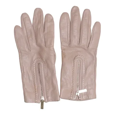 Læderhandsker (Beige) fra Rika