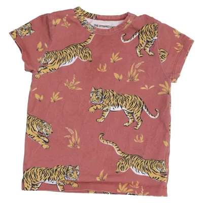 T-shirt (Braun, Mehrfarbig) von The Striped Cat Elasthan, Bio-Baumwolle