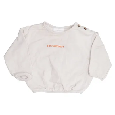 Sweatshirt (Beige) van Topomini Elastaan, Organisch katoen