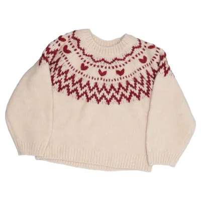 Trui (Beige, Rood) van Zara Acryl, Polyamide, Wol