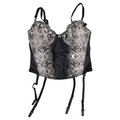 Bustier (Svart, Beige) från Cottelli Collection Elastan, Polyamid, Polyester