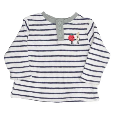Henley Shirt (Blau, Weiß) von Topomini Baumwolle