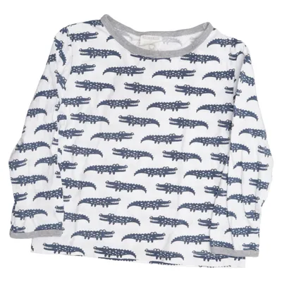 Langarmshirt (Weiß, Blau) von Loud + Proud Bio-Baumwolle