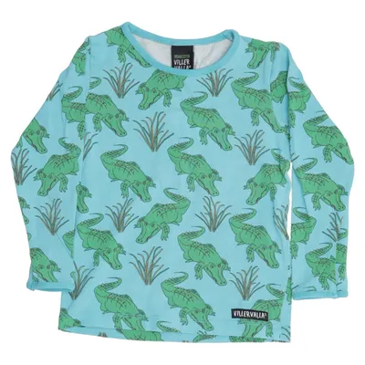 Long sleeve T-shirt (Blue, Green, Multicolored) from Villervalla Elastane, Organic cotton