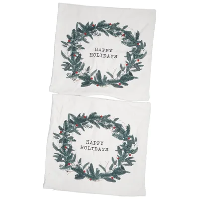 Housse de coussin (Blanc, Vert) de H&M Coton