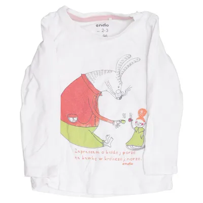 Långärmad t-shirt (Vit, Flerfärgad) från Endo Bomull, Elastan