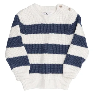 Strickpullover (Weiß, Blau) von Primark Cares Baumwolle, Polyamid, Polyester