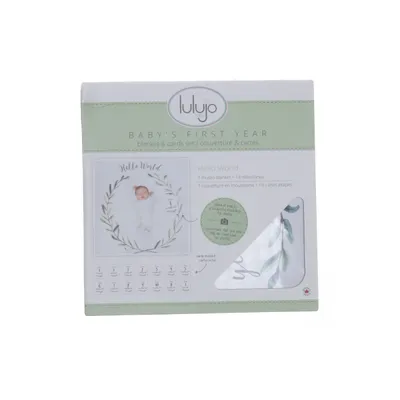 Babyfilt (Vit, Grön) från Baby Baby Bomull