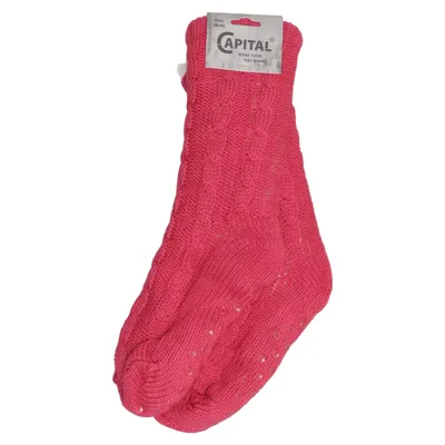 Striksokker (Pink) fra Capital Akryl, Polyester