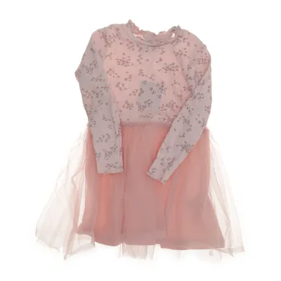 Jurk (Roze, Meerkleurig) van Lindex Kids Katoen, Elastaan, Polyester