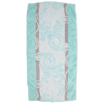 Towel (Turquoise, White, Gray) from Cawo Cotton