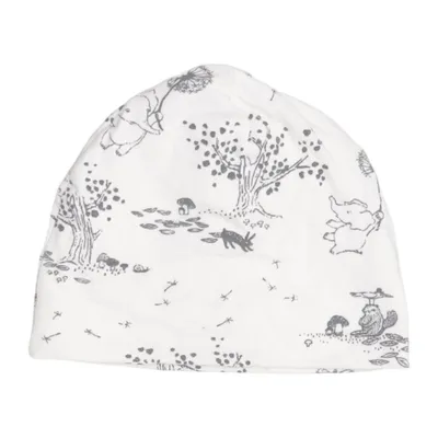Beanie (Wit, Zwart) van Lindex Newborn Katoen, Elastaan