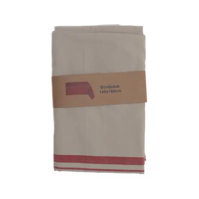 Tablecloth (Beige, Red) from Oeko-tex Cotton