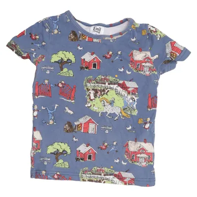 T-shirt (Blauw, Meerkleurig) van Martinex Katoen, Elastaan