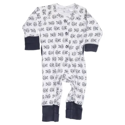 Rompers (White, Blue) from Polarn O. Pyret Cotton