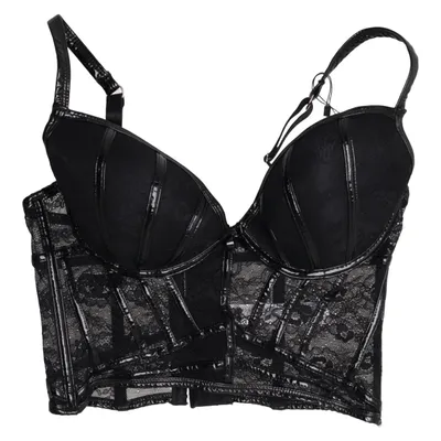 Bustier (Black) from Censored Elastane, Polyamide, Polyester