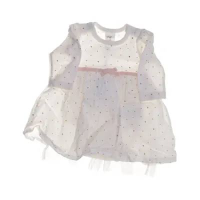 Kjole (Hvid, Guld) fra H&M Bomuld, Elastan, Polyester