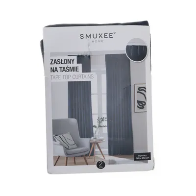 Eyelet curtain (Blue) from Smukee Home Polyester
