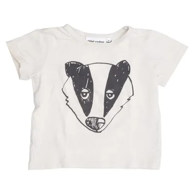 T-shirt (Beige, Zwart) van Mini Rodini Elastaan, Organisch katoen