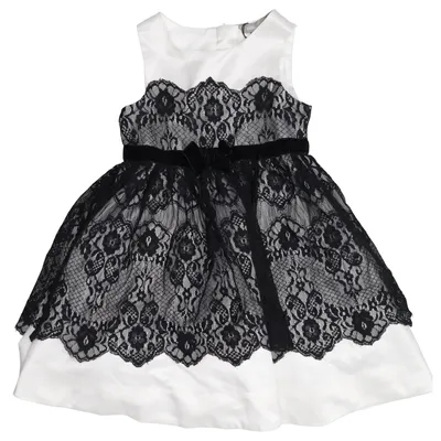 Blumenkinderkleid (Weiß, Schwarz) von Kids by Lindex Polyester